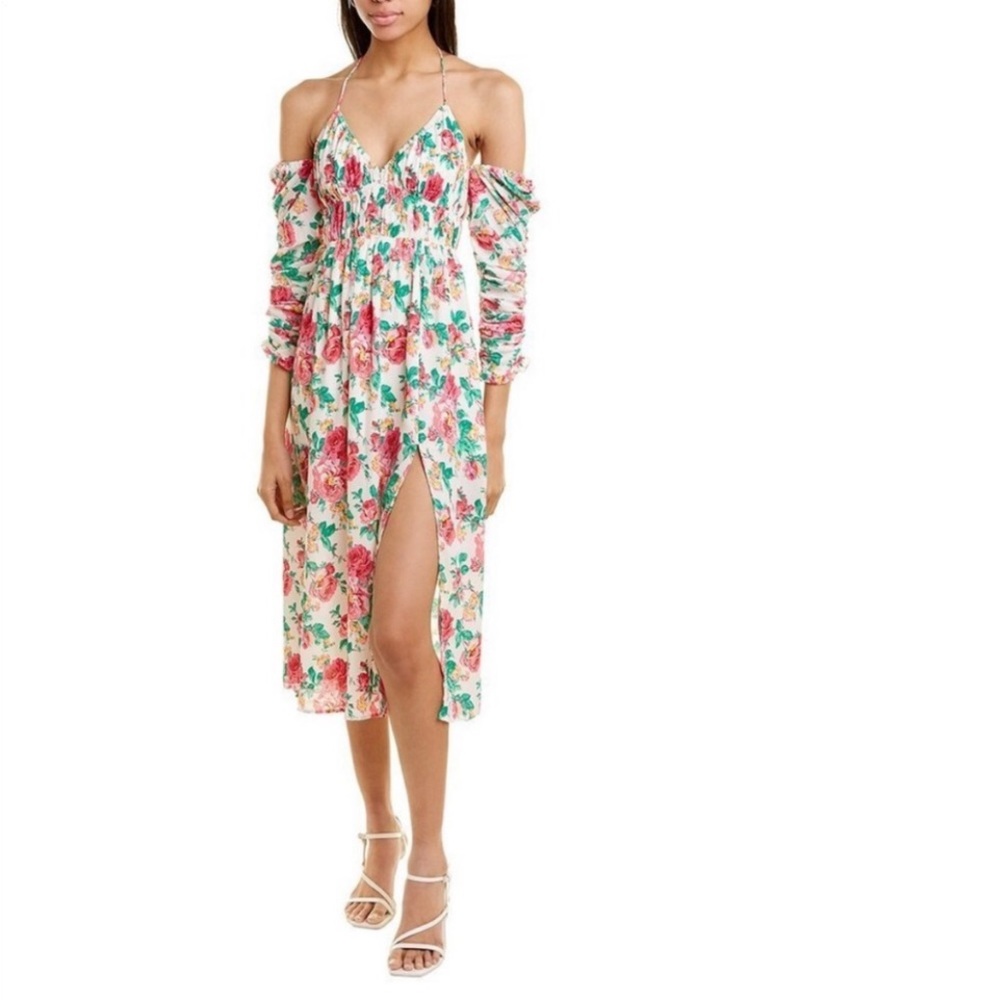 For Love And Lemons Multicolor Floral Midi Dress